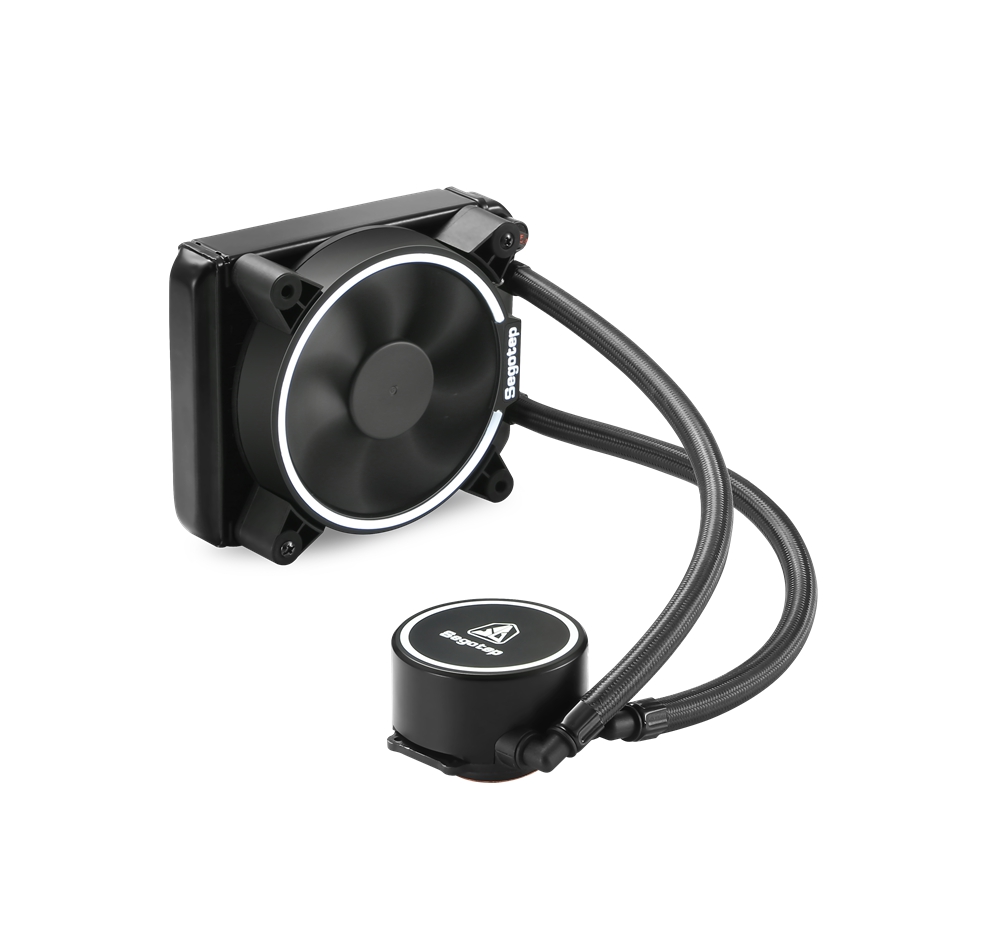 Segotep Becool 120 CPU Water Cooling Fan Silent Intelligent Temperature Controller With LED White Light 120mm Fan - Black