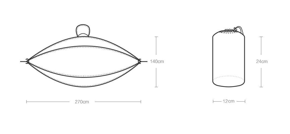 Xiaomi Mijia Zaofeng Outdoor Hammock 300KG Load-Bearing Weight Quickly Build Design Prevent Side Flipping - Light blue