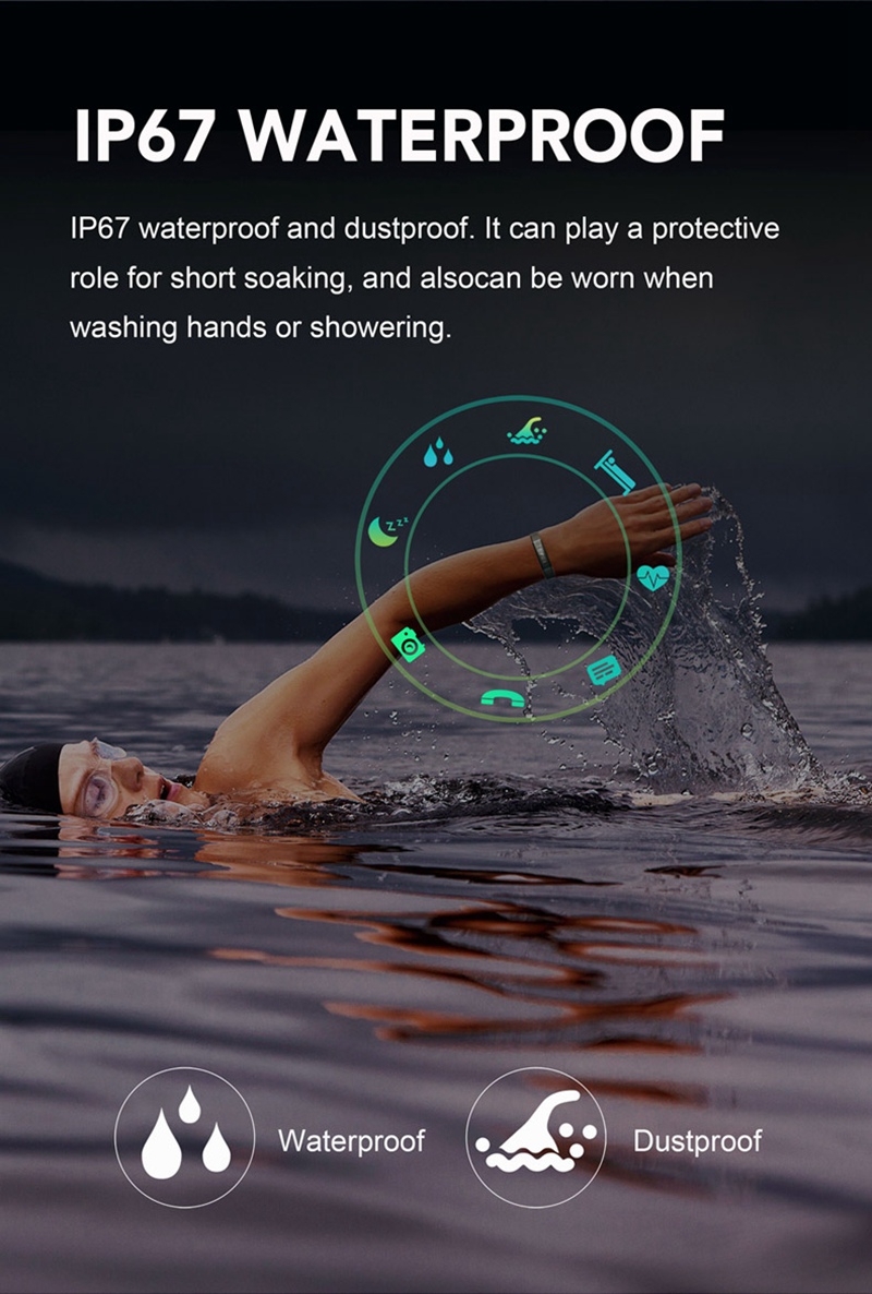 Makibes ID130 Smart Bracelet 0.87" OLED Screen All Day Activity Tracker IP67 Water Resistant Multi-sports Mode - Green