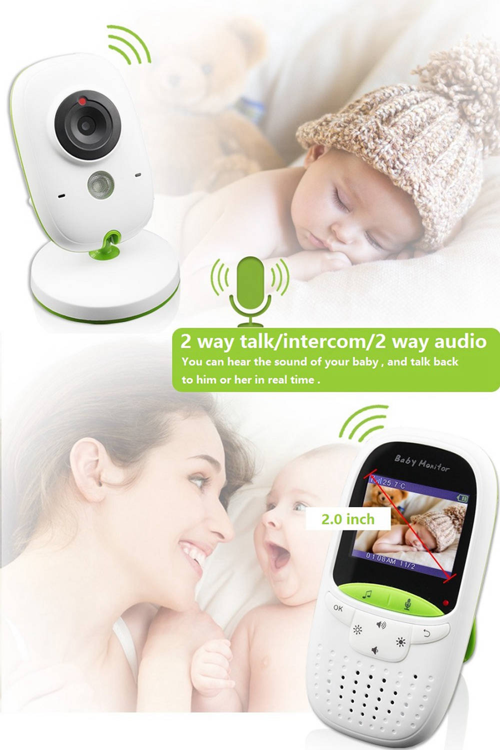 VB602 Wireless Baby Monitor White