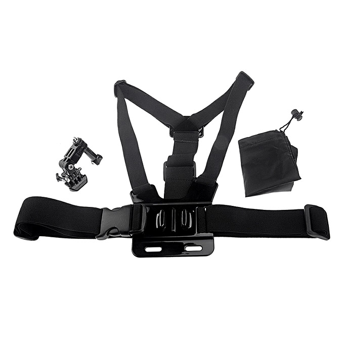 B Model Chest Harness Suitable For Gopro Hero 3/2/1 With 3-way Adjustment Base - Black