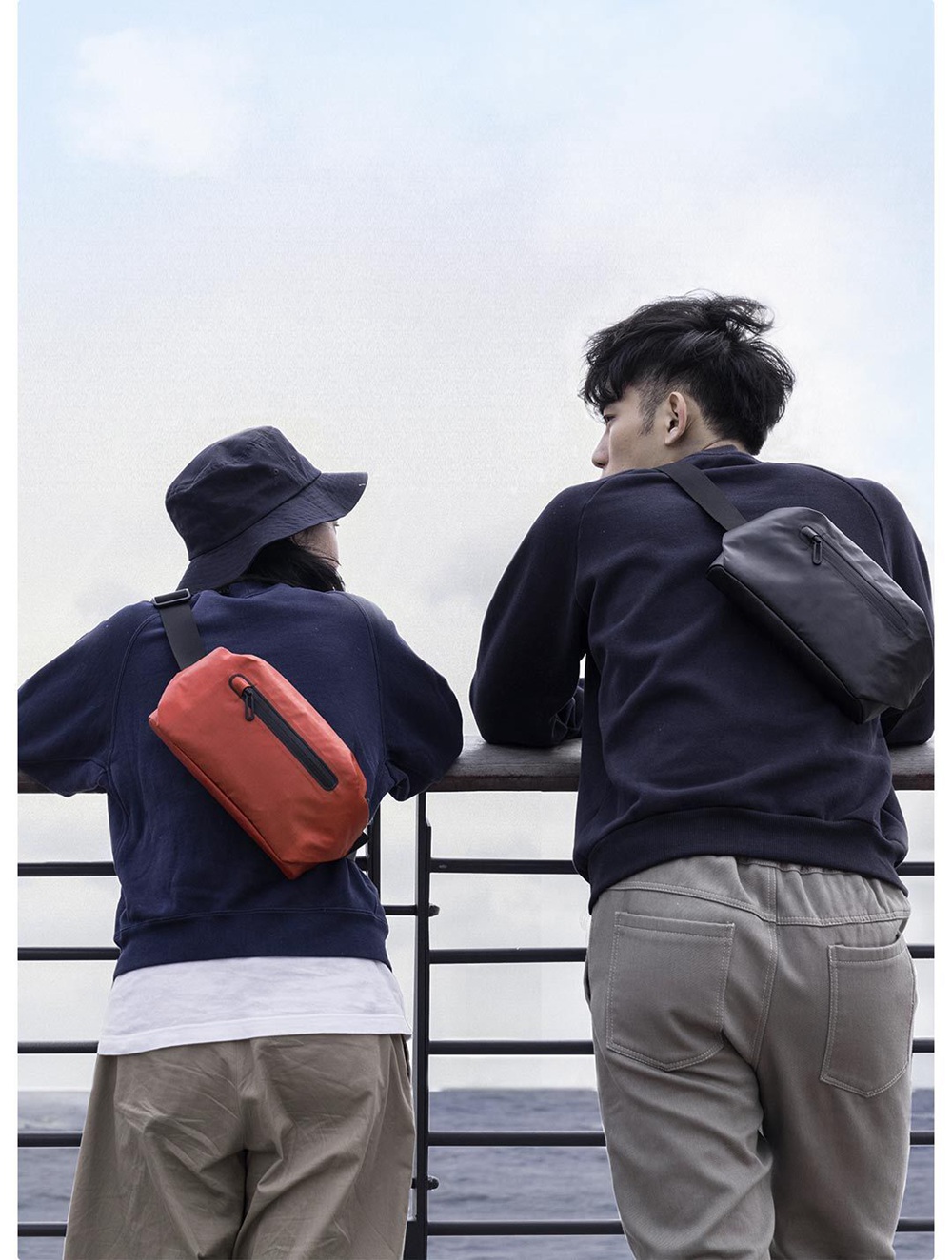 Xiaomi 90 Fun Fashion Functional Pockets Waterproof Two Kinds Of Piggyback Methods With Warning Reflective Strip - Black