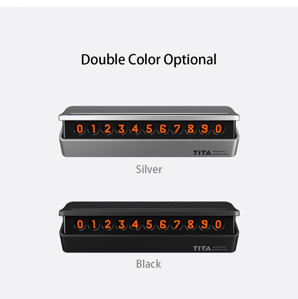 Xiaomi Bcase TITA Temporary Parking Number Plate Six Sets Of Digital Cards Soft Silicone Stickers Can Be Hidden Intimate Fluorescent Number - Black