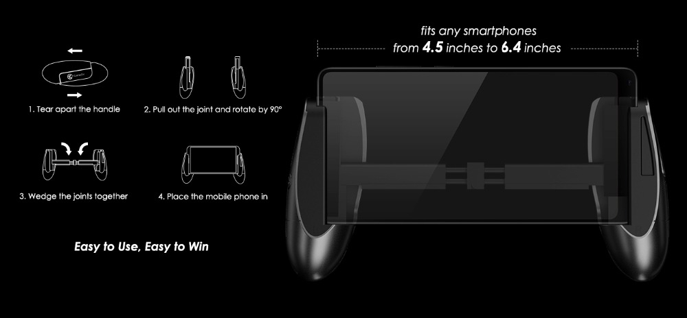 GameSir F2 Game Firestick Grip Game Mount Bracket Trigger Fire Button Aim Key Support Andriod iOS - Black