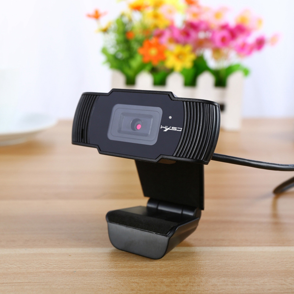 HXSJ S70 1080P HD Webcam USB Widescreen With Built-in Noise Canceling Microphone 5 Million Pixels Adjustable Angle For PC/Laptop - Black