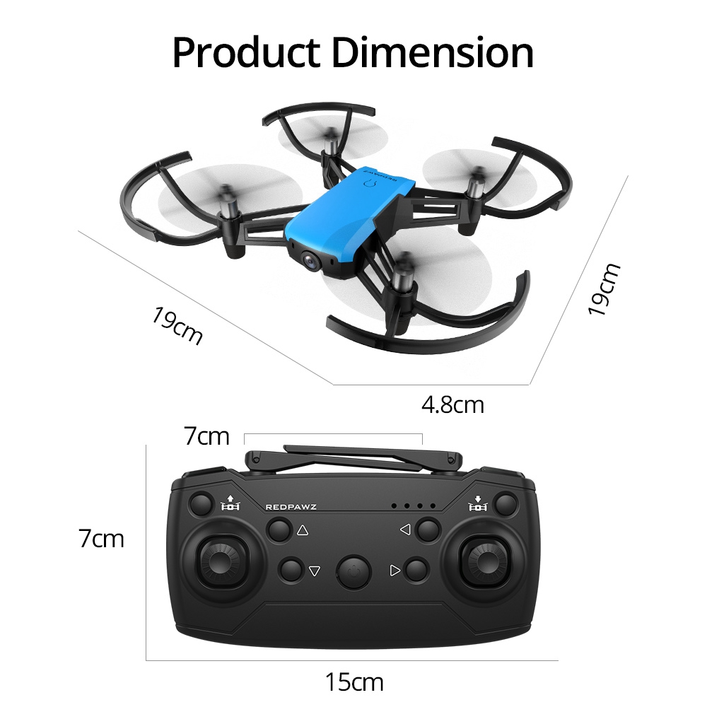 REDPAWZ R020 BLAST RC Quadcopter WIFI FPV 8520 Brushed Motor with HD 720P Wide-angle Camera Altitude Hold RTF - Blue