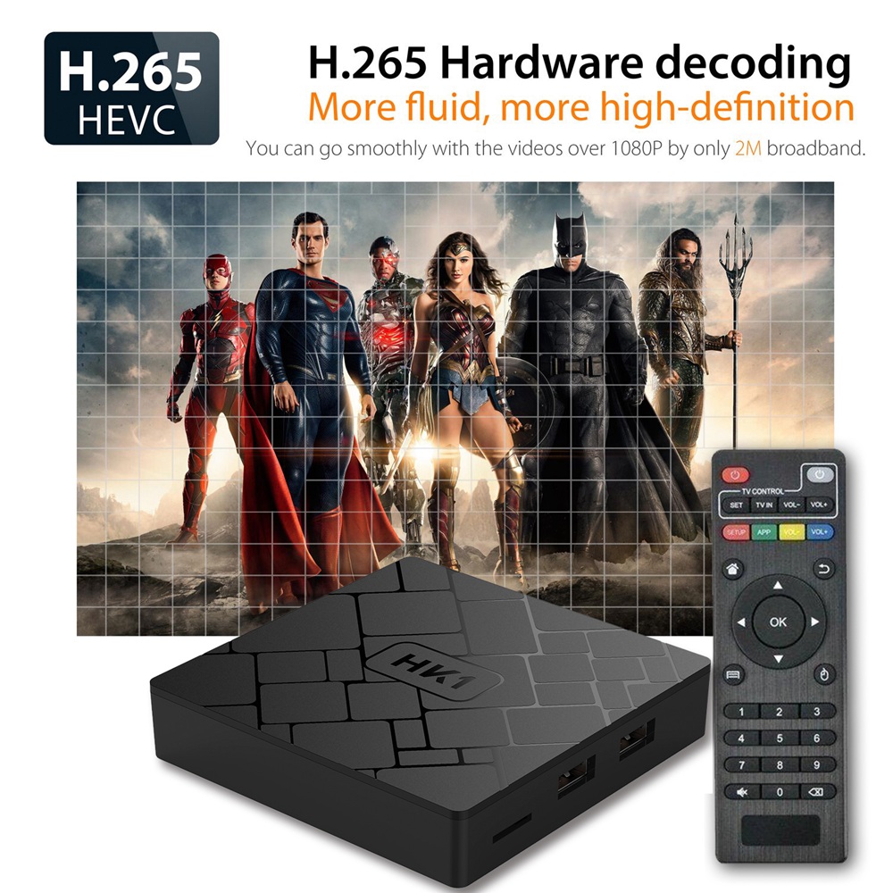 HK1 Amlogic S905W Android 7.1 KODI 18.0 2GB/16GB 4K TV BOX WIFI LAN