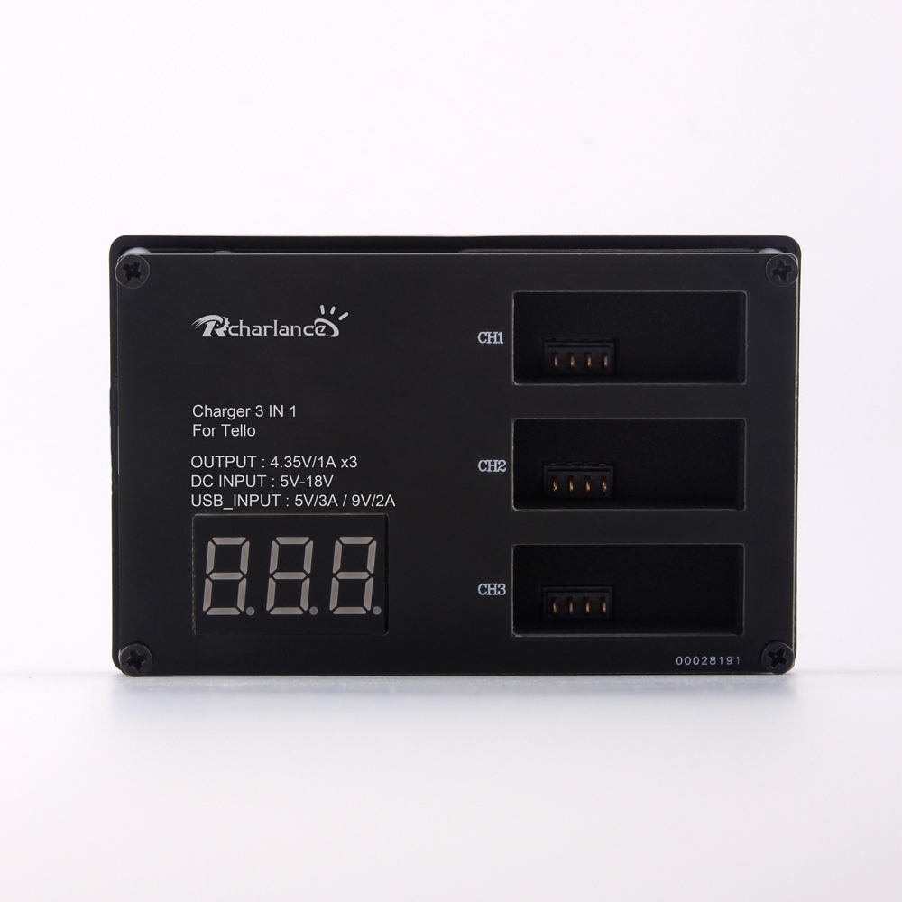 Rcharlance 3 IN 1 Charger Battery Charging Hub for DJI Tello RC Quadcopter