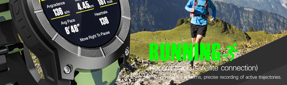 Makibes G05 Smartwatch Phone GPS Bluetooth MTK2503 32GB TF Card SMS Reminder Multi-mode Sports Compatible with iOS Android - Camouflage Green