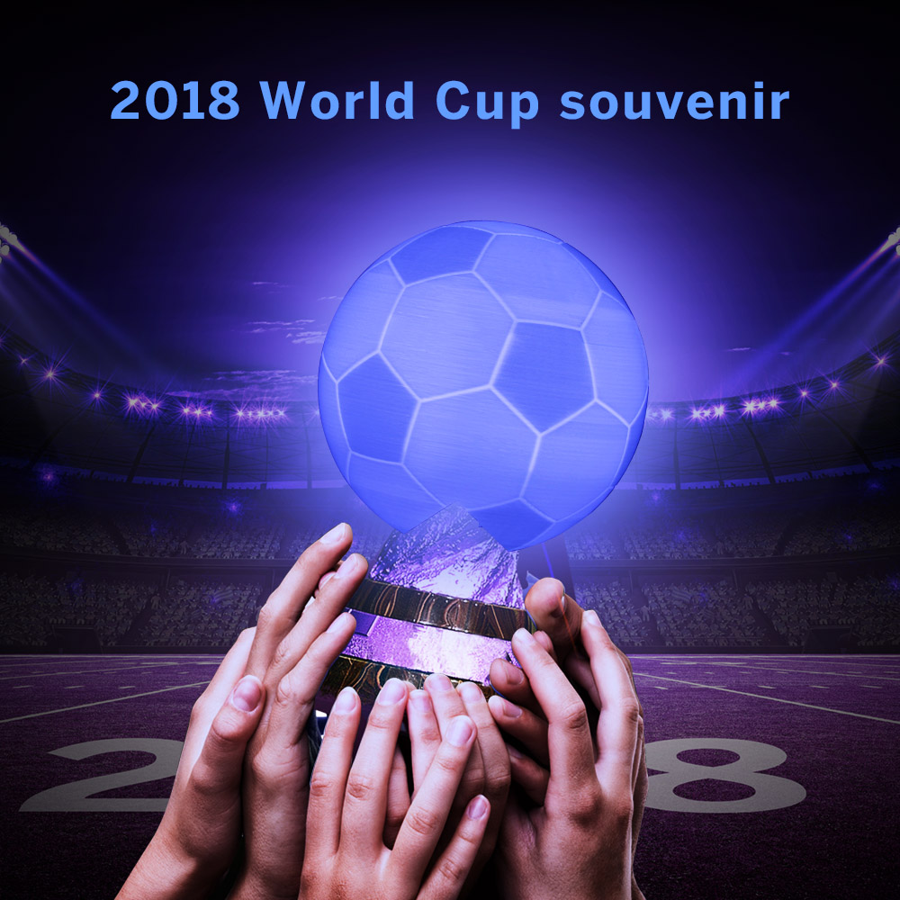 Geekbes 3D LED Soccer Light 15cm Touch Control World Cup Souvenirs Night Lights - White