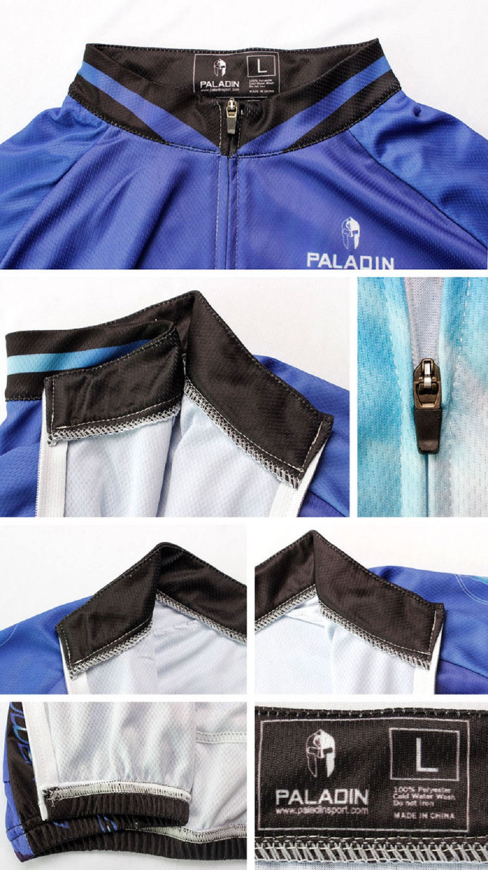 Ilpaladino Men's Short Sleeve Cycling Jersey Quick Dry Ultraviolet Resistant Breathable Polyester Size XXXL - Blue