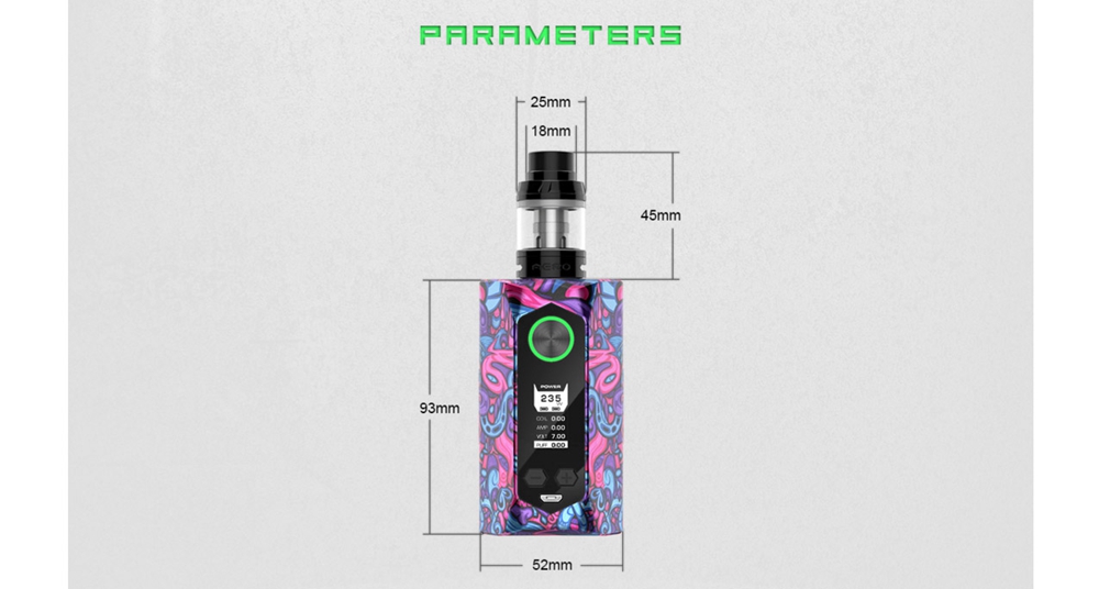 Electronic Cigarette Geekvape Blade 235W Mod Kit with Aero Tank Atomizer - Poppy