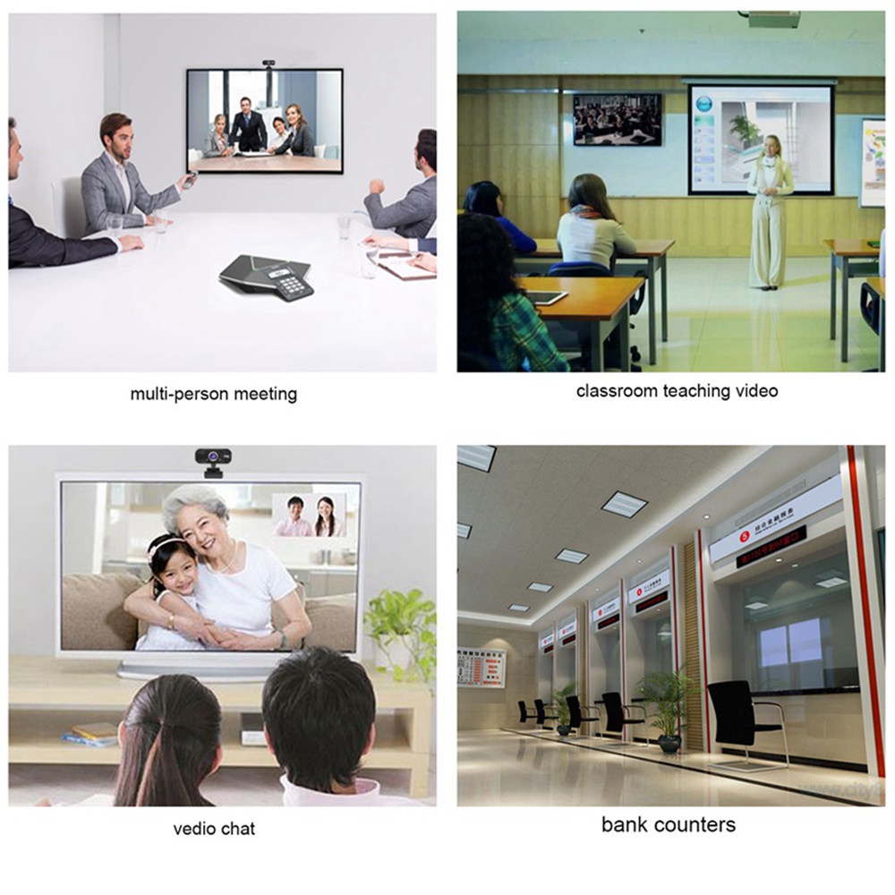 HXSJ S60 1080P HD Webcam USB Widescreen With Microphone 2 Million Pixels Adjustable Angle For PC / Laptop - Black