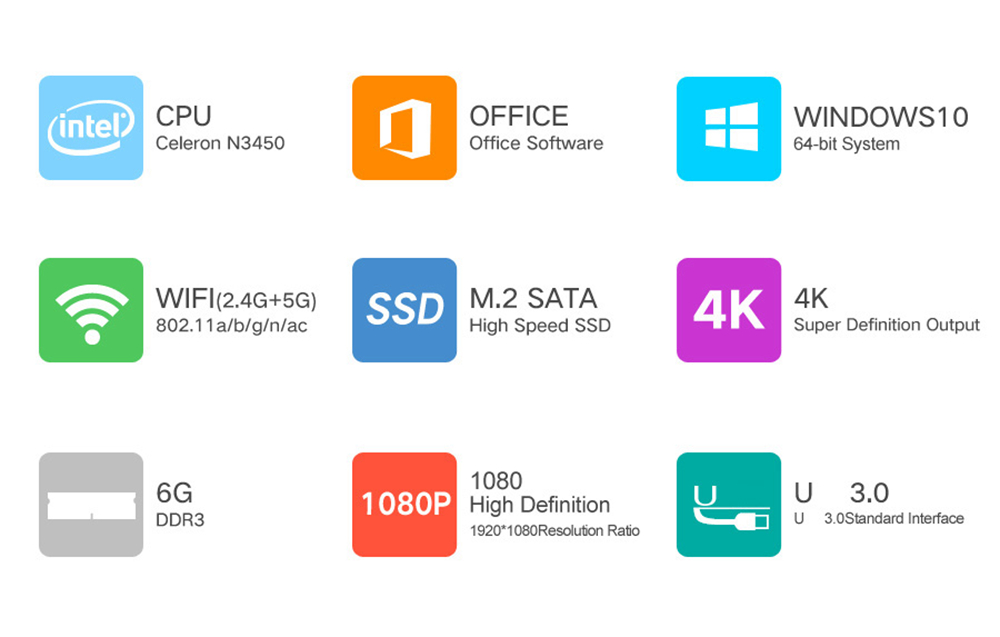CENAVA P14 Laptop Intel Celeron N3450 Quad Core 14" IPS Screen 1920*1080 6GB DDR3 120GB SSD - Rose Gold