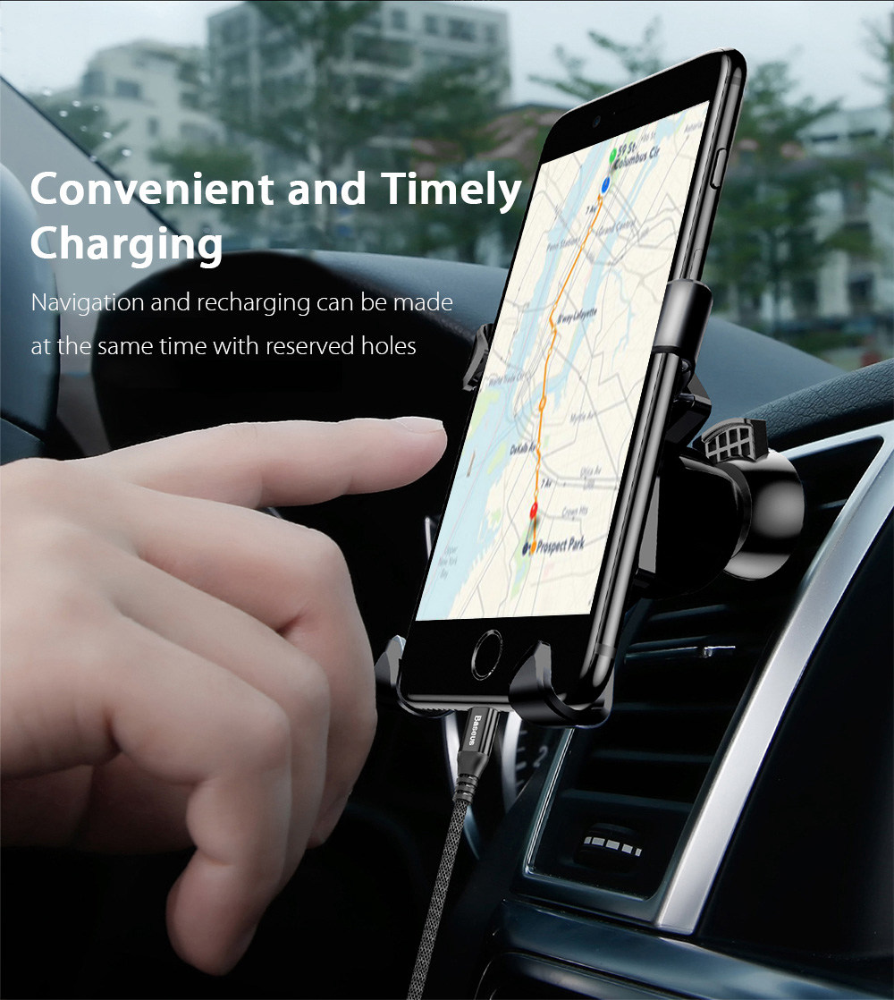 Baseus SUTPX-0S Universal X-shaped Air Vent Mount Car Phone Holder For IPhone7 / 7s / 8 / Xiaomi Cellphones - Gold