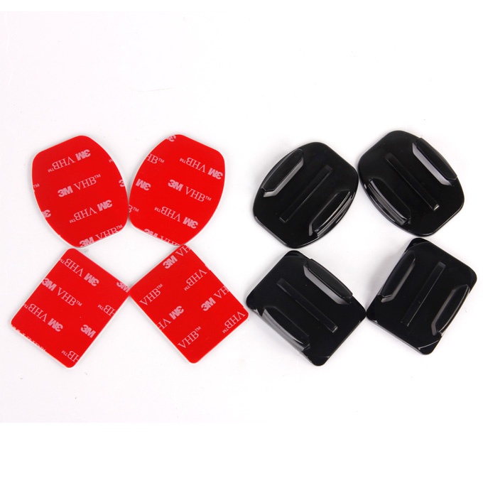 8PCS 3M Flat Cambered Surface Pedestal Suitable For Gopro Hero 2/3 Sport DV - Black + Red