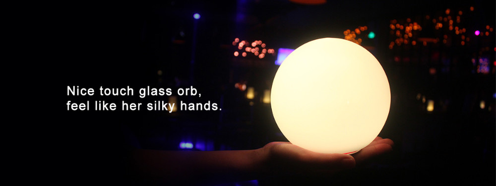 MIPOW BTL301W-WT PLAYBULB Sphere Smart Dimmable LED Glass Orb Light Floor Lamp Night Lights Tap to Change Color-White