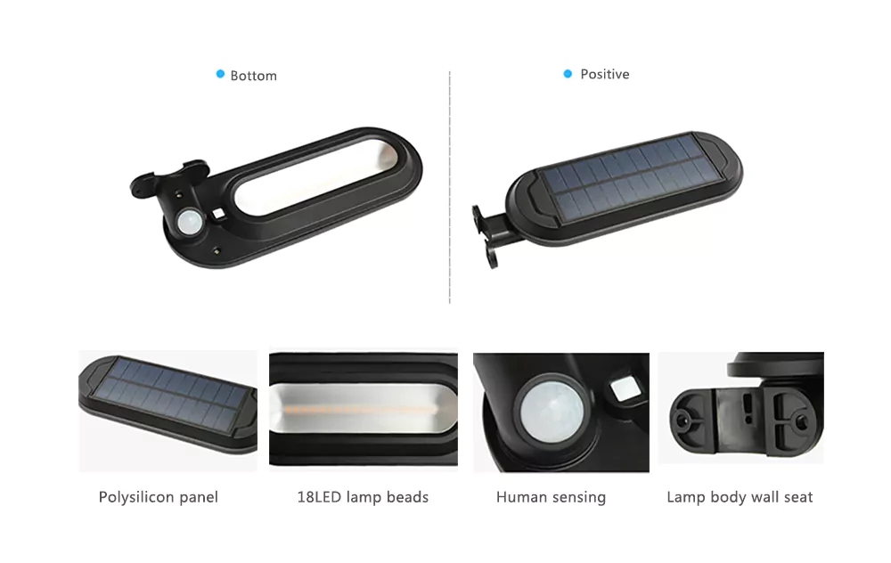 LED Solar light LED Solar Sensor Wall Outdoor Landscape Courtyard Lighting - White