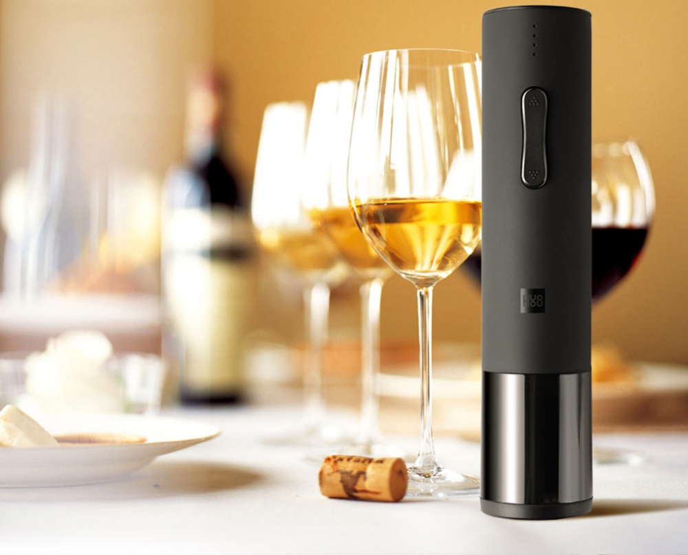 Xiaomi HuoHou Wine Electric Bottle Opener Six Seconds Open Bottle - Black