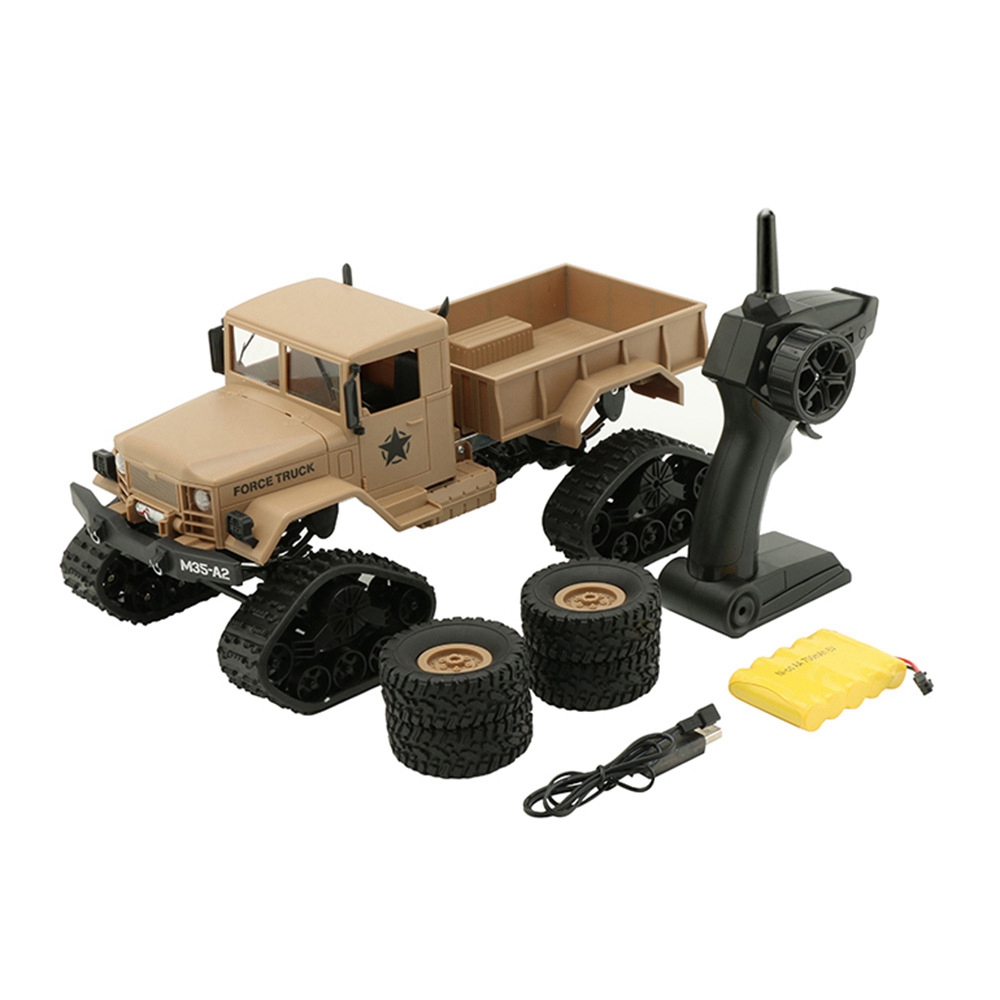 Fayee FY001C RC Car 2.4G 4CH 4WD 1:16 Brushed Off-road Army Truck Snow Tires with Ordinary Tire RTR - Khaki