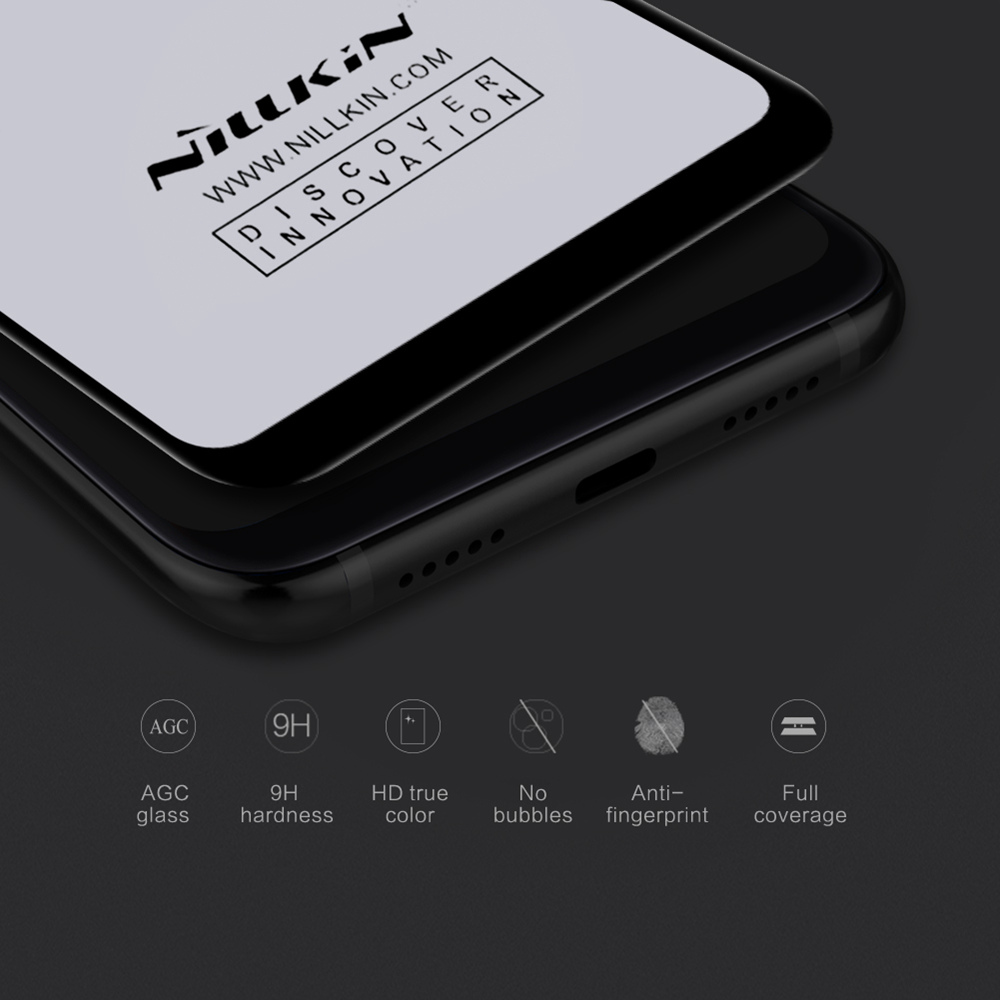 NILLKIN 3D CP+MAX Tempered Glass Film For Xiaomi Mi8 Explosion-proof Screen Protector - Black + Transparent