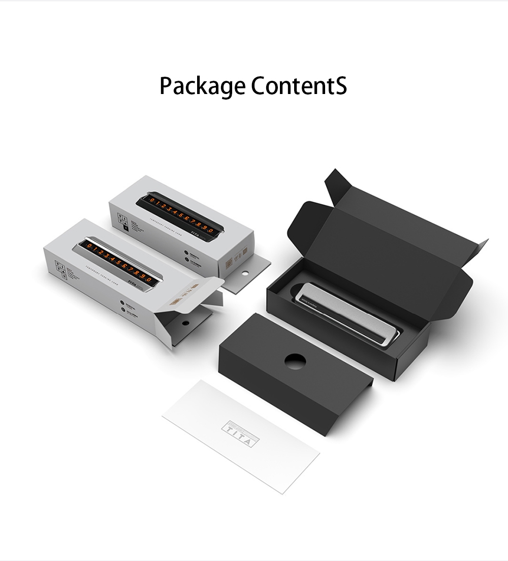 Xiaomi Bcase TITA Temporary Parking Number Plate Six Sets Of Digital Cards Soft Silicone Stickers Can Be Hidden Intimate Fluorescent Number - Black