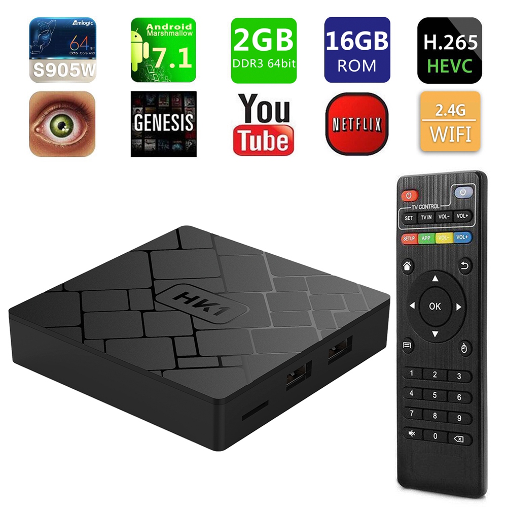 HK1 Amlogic S905W Android 7.1 KODI 18.0 2GB/16GB 4K TV BOX WIFI LAN