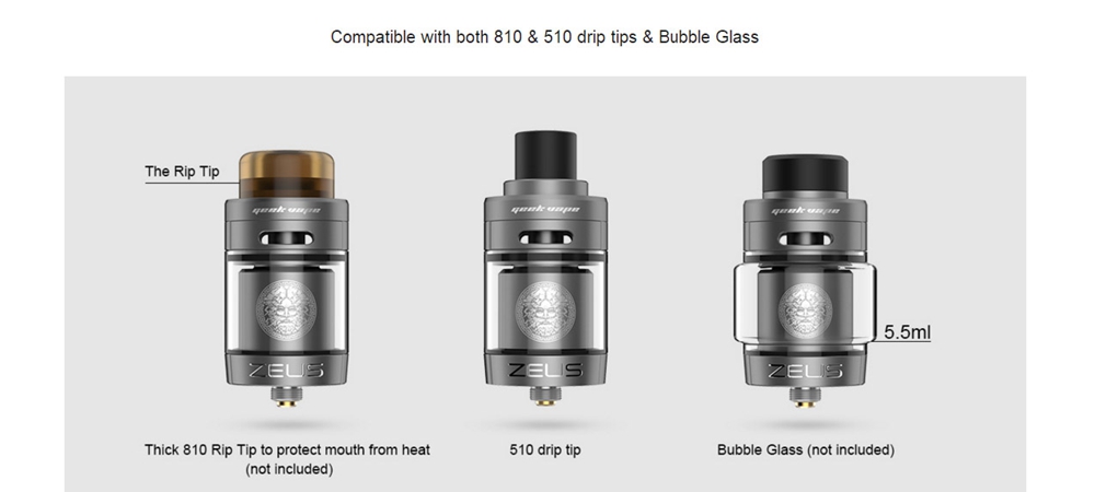 Atomizer Electronic Cigarette Atomizer Geekvape Zeus Dual RTA Atomizer 4ml -Black