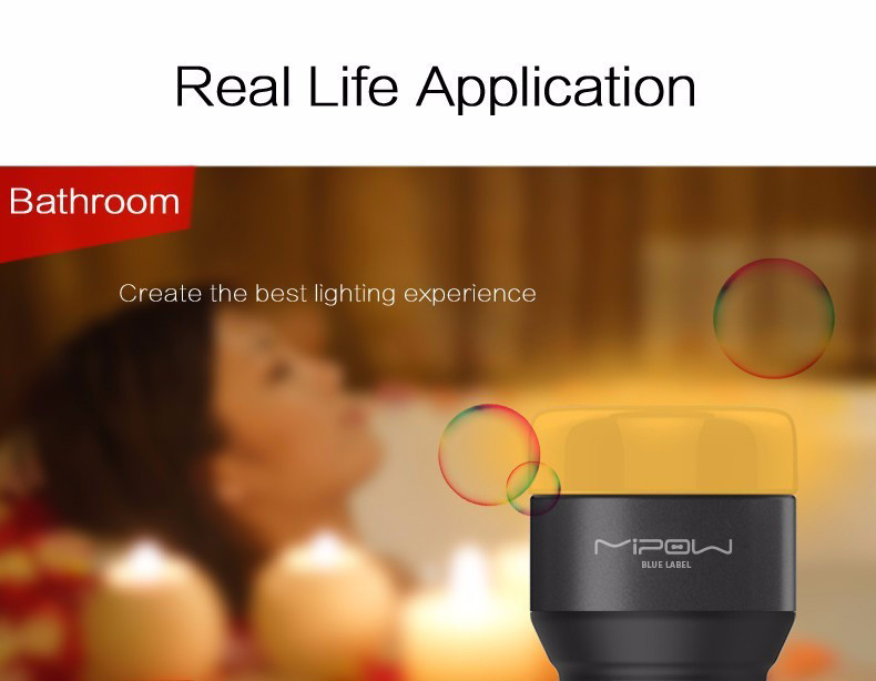 MIPOW BTL201-BK Bluetooth Smart LED Light Bulb APP Smartphone Group Controlled Dimmable Changing Decorative Christmas