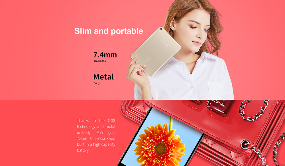 Teclast M89 Tablet PC MT8176 Hexa Core GPS 7.9" IPS Retina Screen 2048*1536 3GB DDR3L 32GB eMMC Android 7.0 - Black+Gold