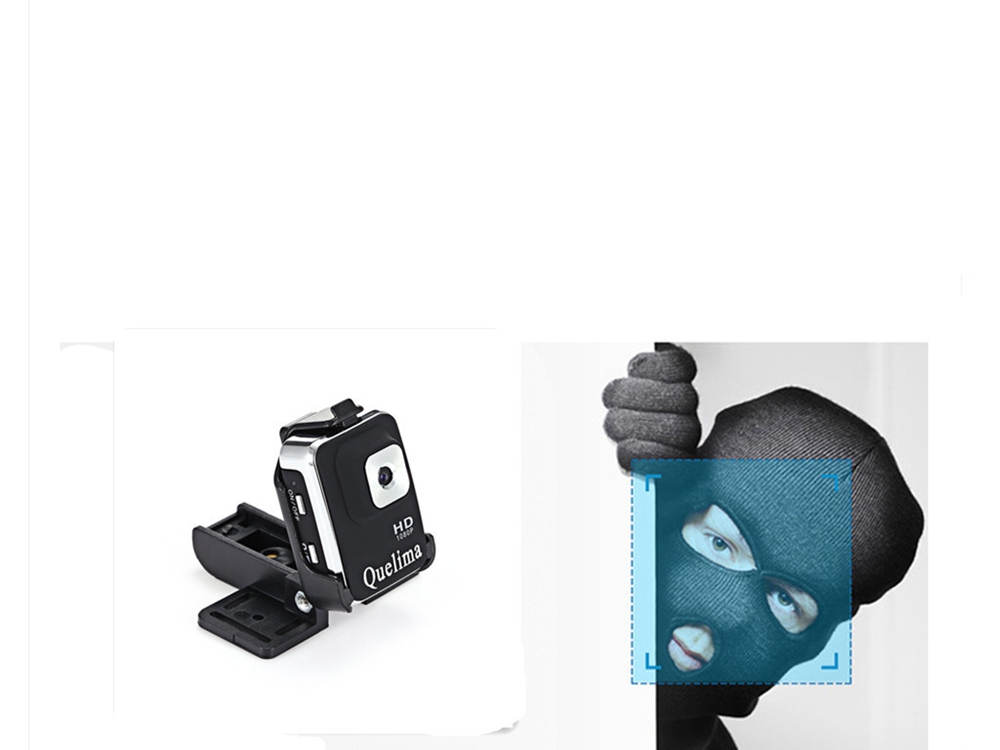 Quelima A3S Mini Car DVR 120 Degree Wide Angle FOV 1080P DV Camera Full HD Loop-cycle Recording Motion Detection - Black