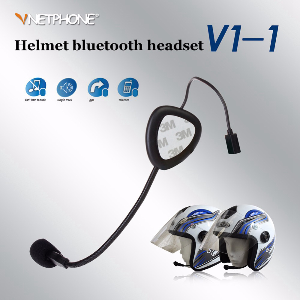 Vnetphone V1-1 Motorcycle Helmet Bluetooth Monaural Headset 10M Bluetooth Distance DSP Noise Reduction Technology - Black