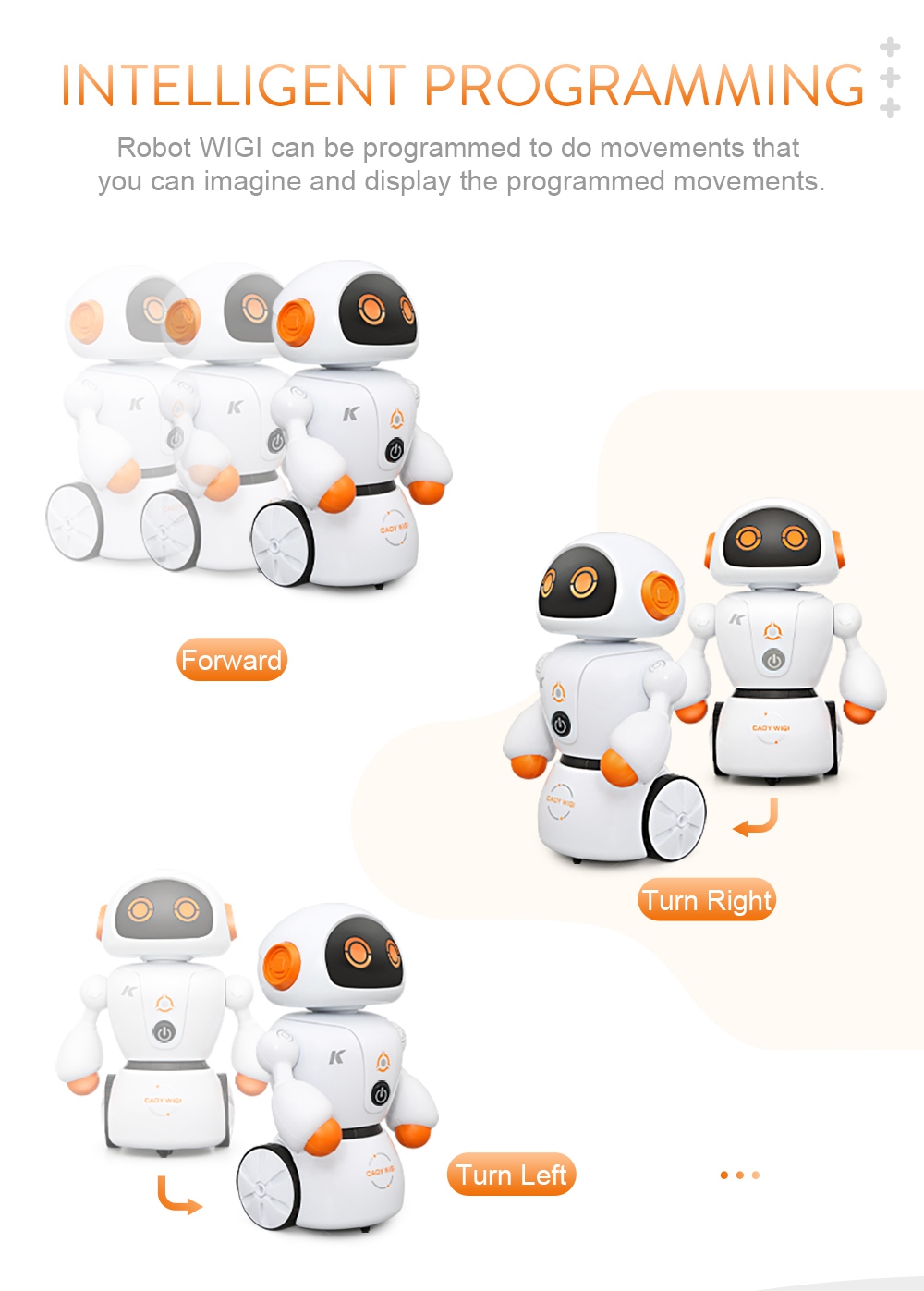 JJRC R6 CADY WIGI RC Robot Path Tracking Intelligent Programming with Light RTR - Blue