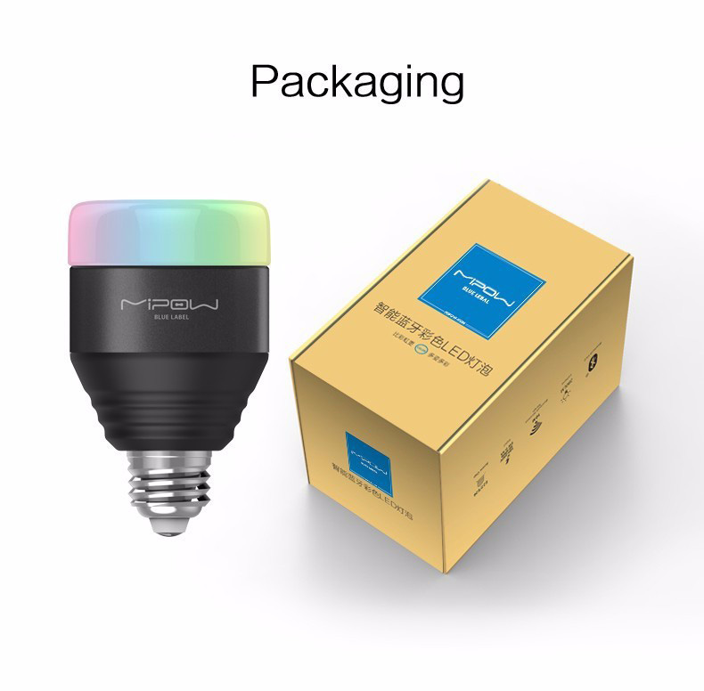 MIPOW BTL201-BK Bluetooth Smart LED Light Bulb APP Smartphone Group Controlled Dimmable Changing Decorative Christmas