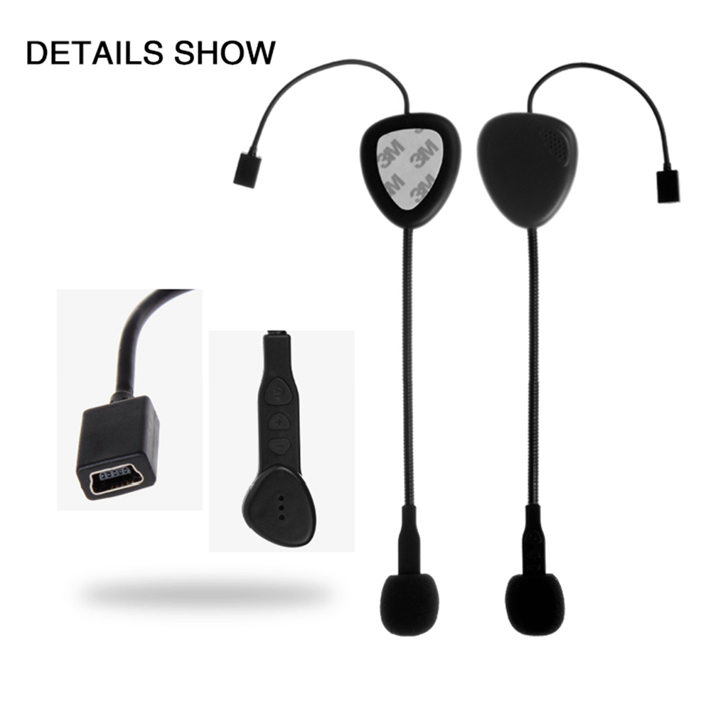 Vnetphone V1-1 Motorcycle Helmet Bluetooth Monaural Headset 10M Bluetooth Distance DSP Noise Reduction Technology - Black