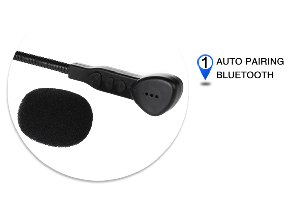 Vnetphone V1-1 Motorcycle Helmet Bluetooth Monaural Headset 10M Bluetooth Distance DSP Noise Reduction Technology - Black