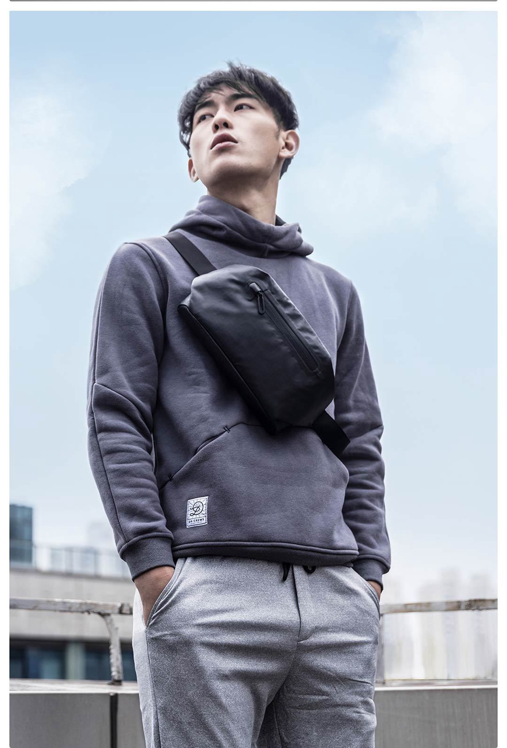 Xiaomi 90 Fun Fashion Functional Pockets Waterproof Two Kinds Of Piggyback Methods With Warning Reflective Strip - Black