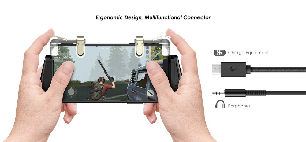 GameSir F2 Game Firestick Grip Game Mount Bracket Trigger Fire Button Aim Key Support Andriod iOS - Black