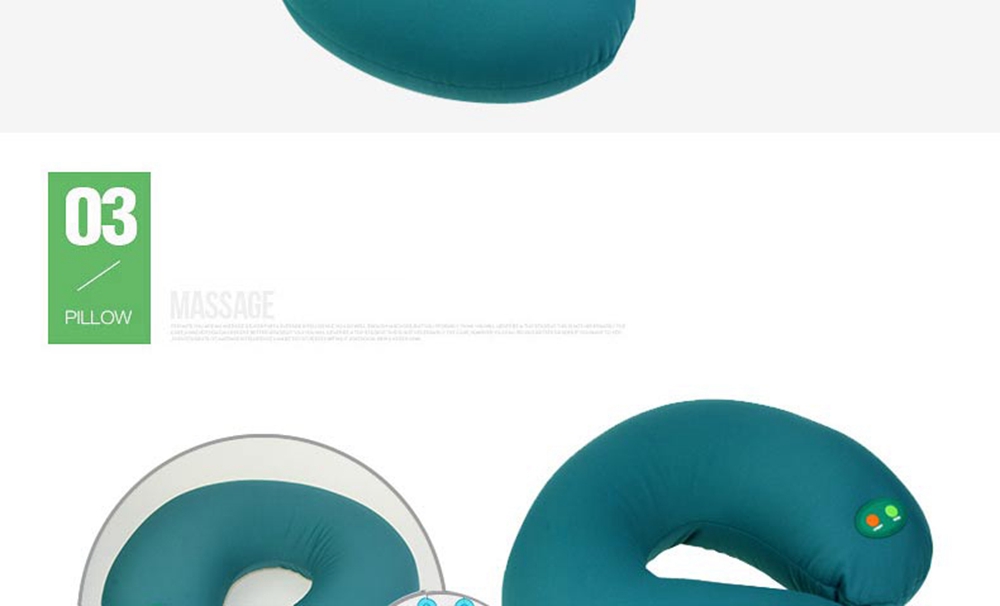 Misida MS-J8102 Electric Car Massage Pillow U-shaped Vibration Massage Pillow Eliminate Fatigue - Green
