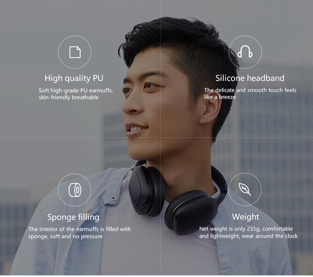 Original Xiaomi Bluetooth Headphone 40mm Dynamic Driver AptX Bass Stereo Headset with Dual Mics - Black