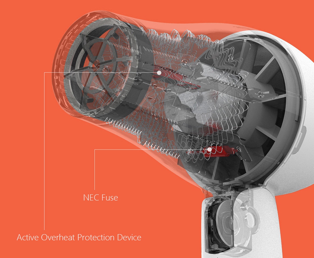 Xiaomi Yueli 1200W Hair Dryer Folding Compact Overheat Protection Portable Travel Hair Dryer