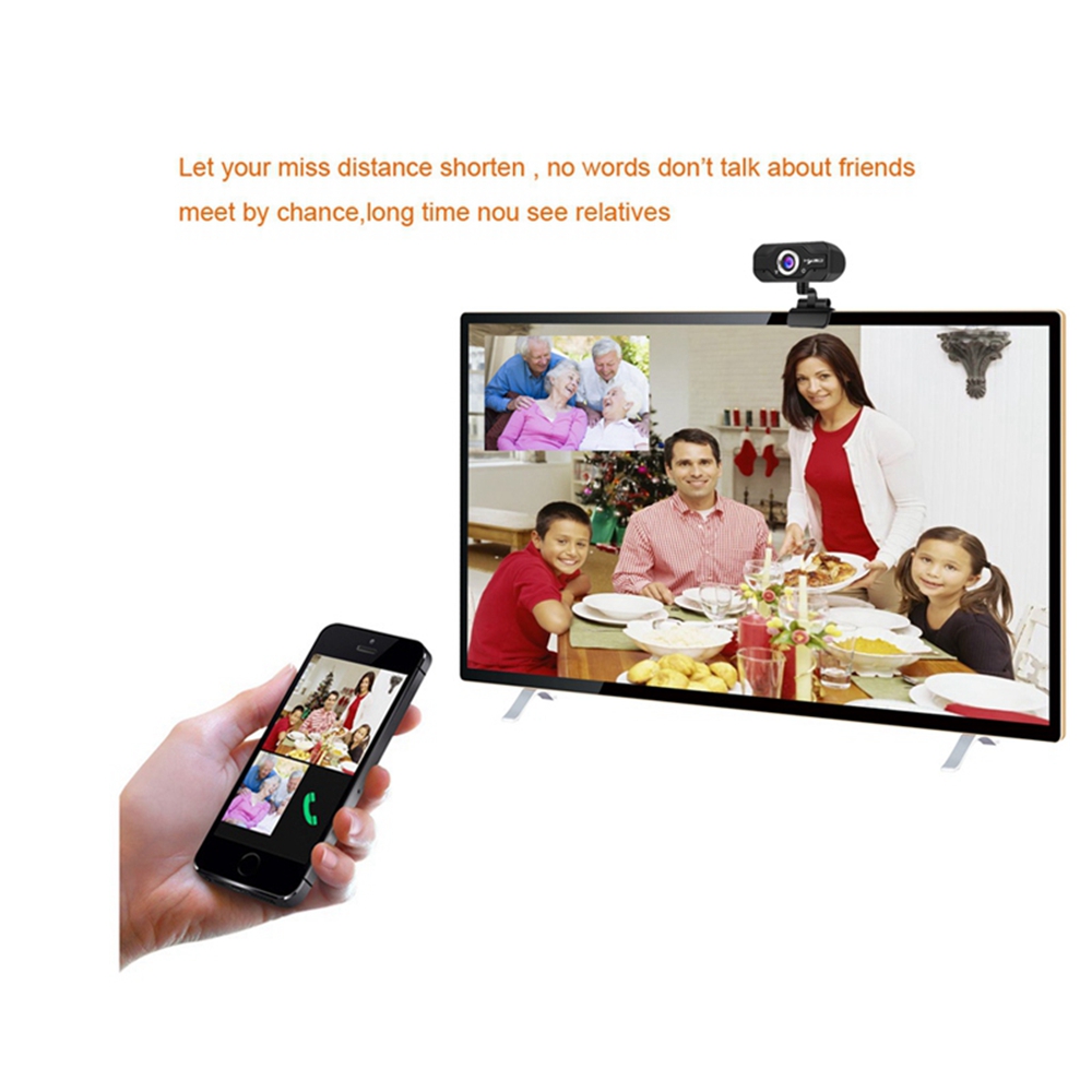 HXSJ S60 1080P HD Webcam USB Widescreen With Microphone 2 Million Pixels Adjustable Angle For PC / Laptop - Black
