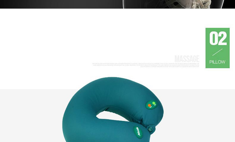 Misida MS-J8102 Electric Car Massage Pillow U-shaped Vibration Massage Pillow Eliminate Fatigue - Green