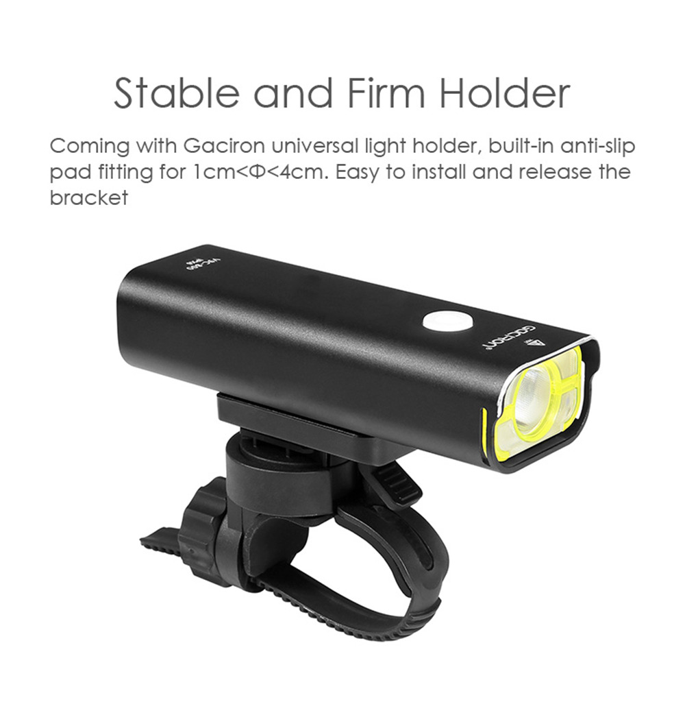 Gaciron V9C-800 Professional Bike Front Headlight Lightweight Design Waterproof 800Lumen LED Lamp 4 Lighting Modes - Black