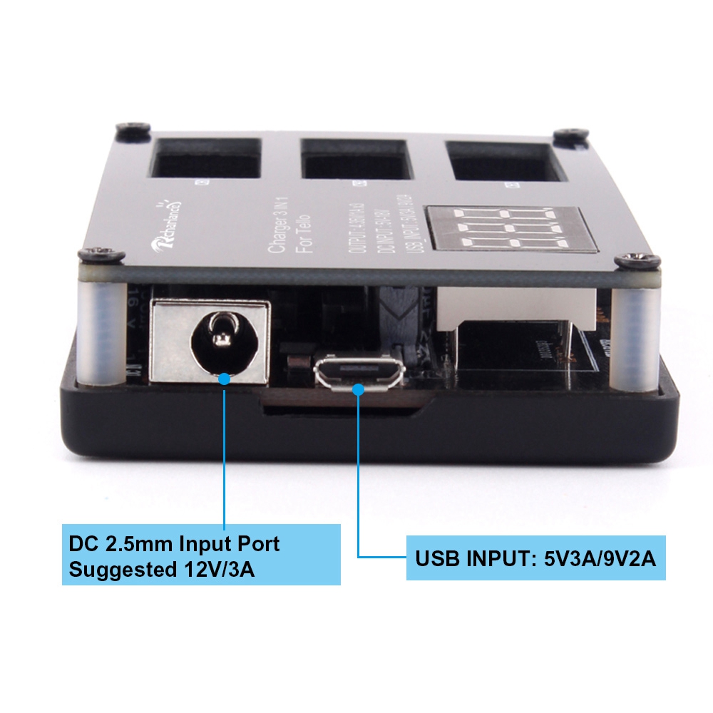 Rcharlance 3 IN 1 Charger Battery Charging Hub for DJI Tello RC Quadcopter