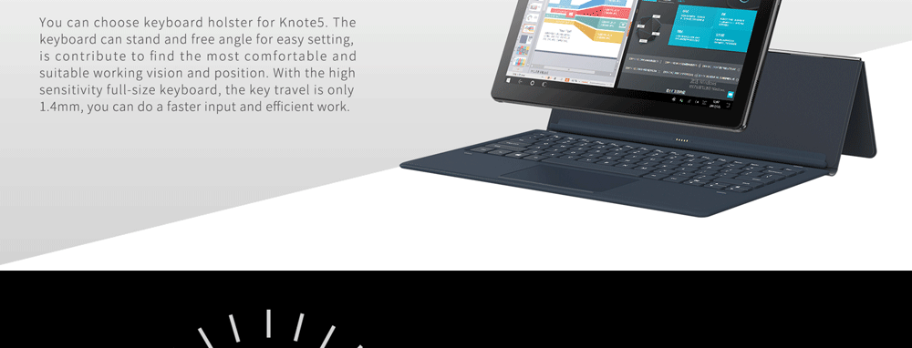 ALLDOCUBE KNote 5 2 in 1 Tablet PC Intel Gemini Lake N4100 Quad Core 11.6" IPS Screen 1920*1080 4GB RAM 128GB ROM Windows 10 - Black+Gray