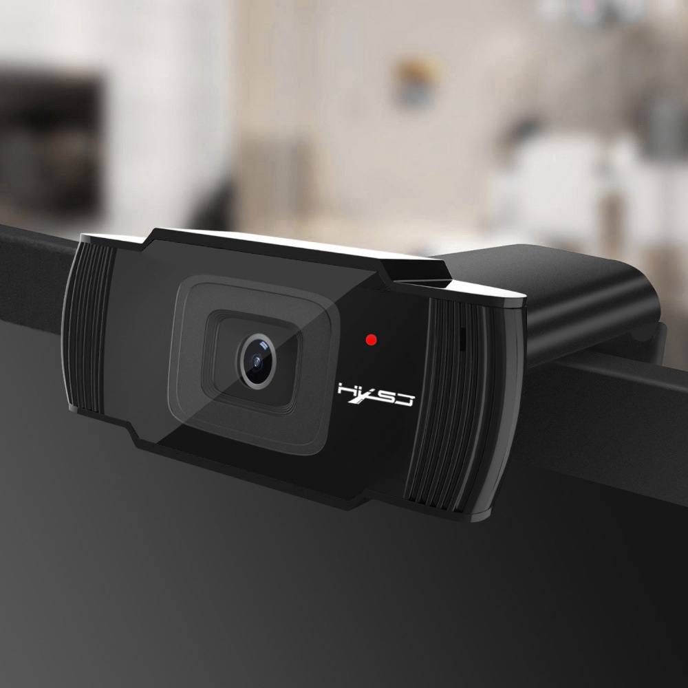 HXSJ S70 1080P HD Webcam USB Widescreen With Built-in Noise Canceling Microphone 5 Million Pixels Adjustable Angle For PC/Laptop - Black