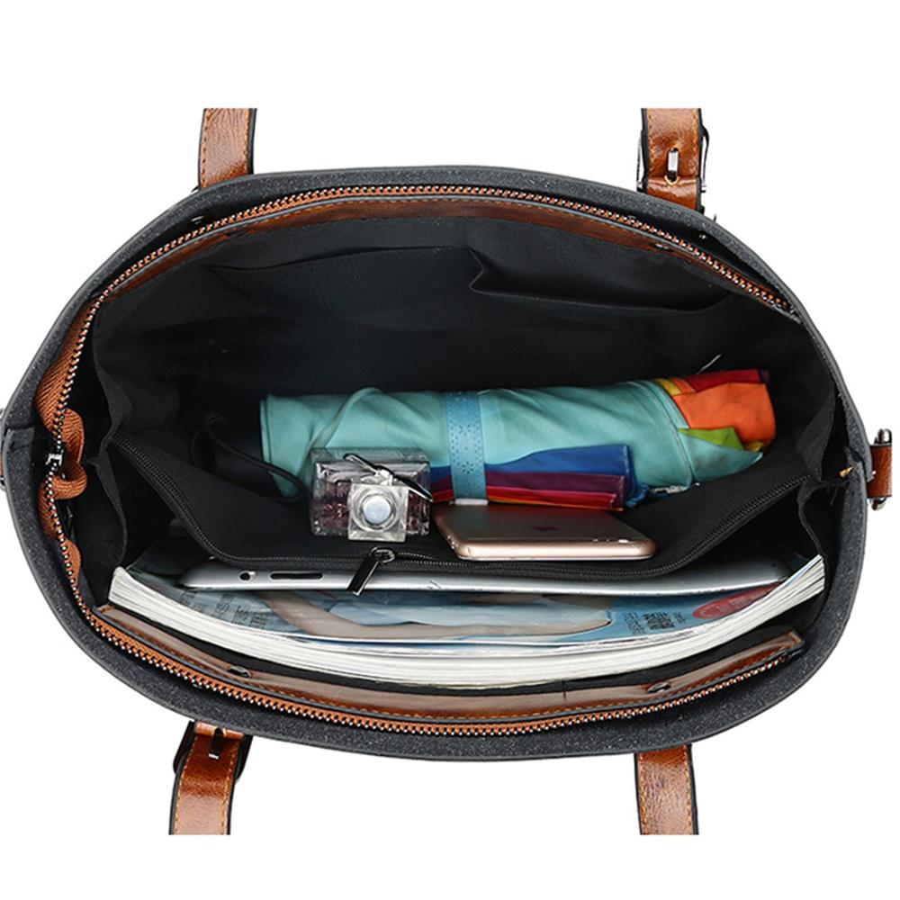 Fashion Toet Purse Satchel Bag PU Leather Women's Handbags Black
