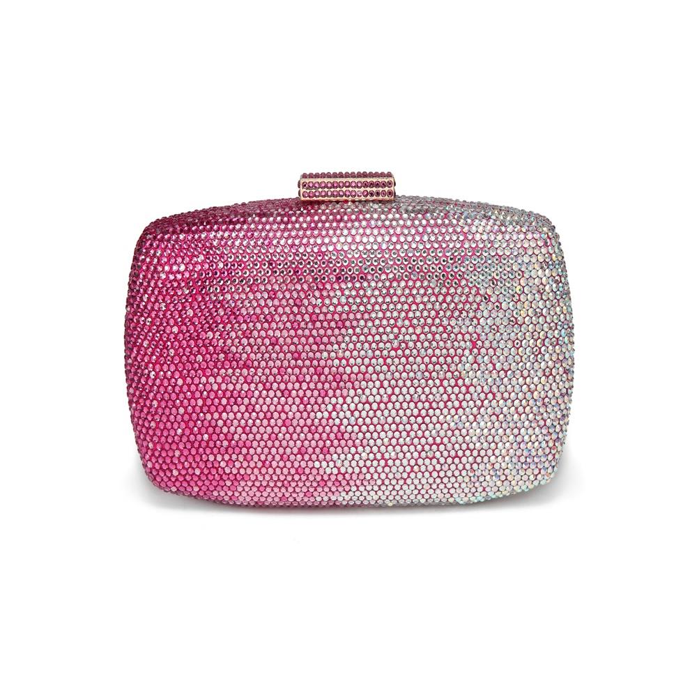 CAIYUE Women Handbag Wedding Party Evening Envelope Clutch Bag Wallet Purse Messenger Phone Bag Fuchsia - Rose Red
