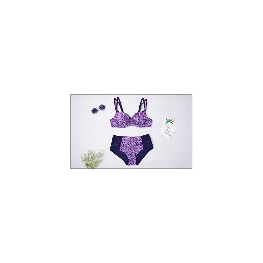 Women's Sexy Fashion Comfortable Swimwear Big Size Swimsuit High Waist Bikini Plus Size XL - Pink
